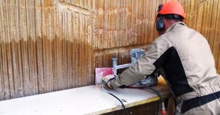 Taglio parete in cemento armato con troncatrice tp400 02c