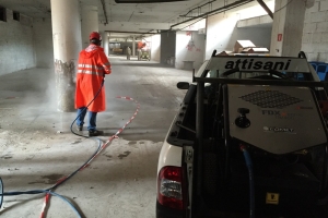 Rimozione vernice al quarzo con idropulitrice 400bar 01